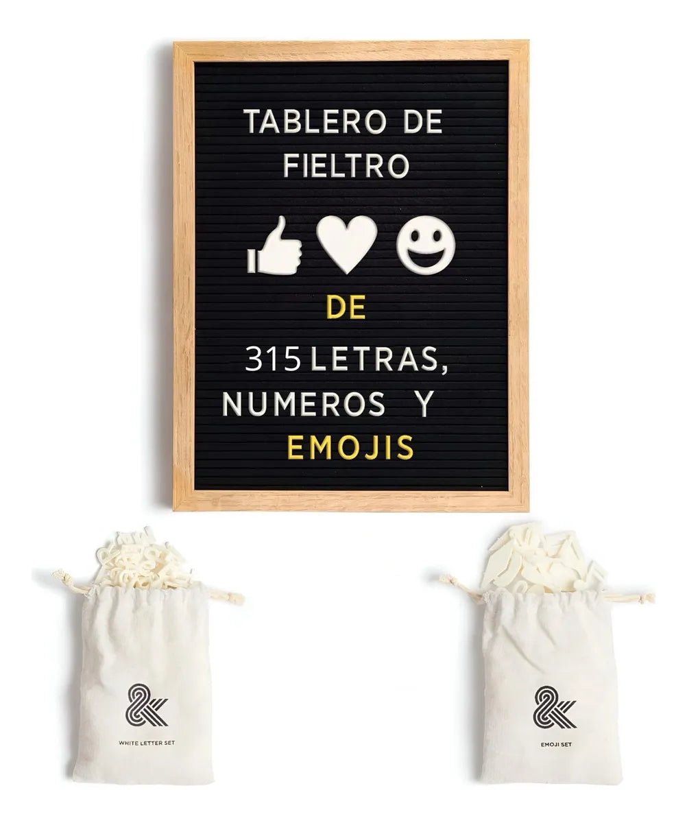 Tablero Pizarra de Fieltro con Letras – Decorativo y Personalizable (40x38 cm) - Saldos A Huevo
