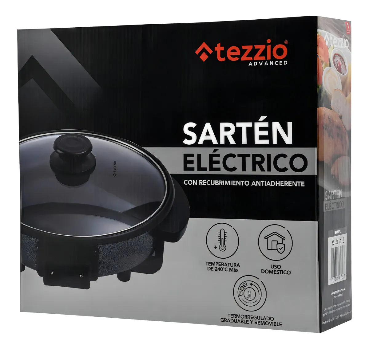 Sartén Eléctrico con tapa de vidrio - Tezzio