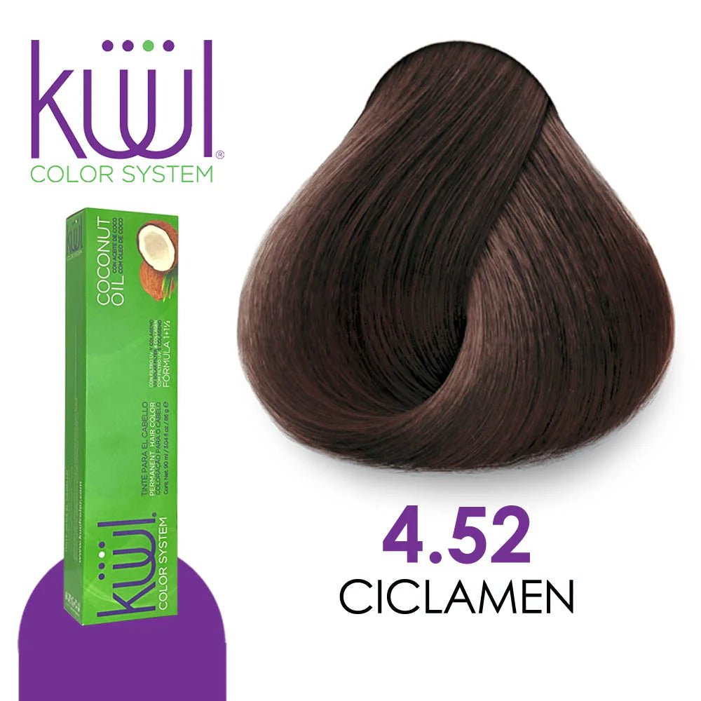 Tinte para el cabello Kuul tono 4.52 Ciclamén 90ml - Saldos A Huevo