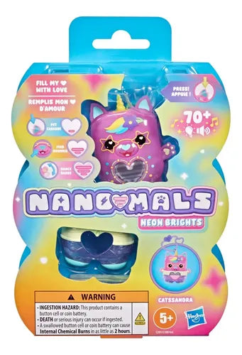 Mascota Electrónica Interactiva Nano-mals Neon Brights - Hasbro