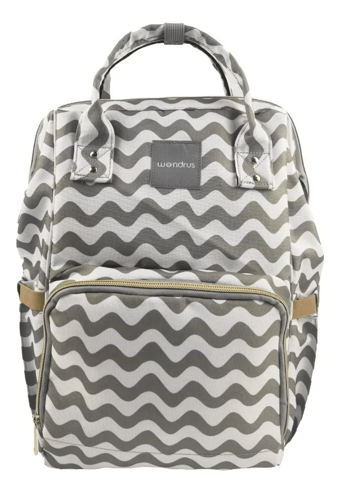 Morral de Maternidad Gris con Diseño - Wondrus - Saldos A Huevo