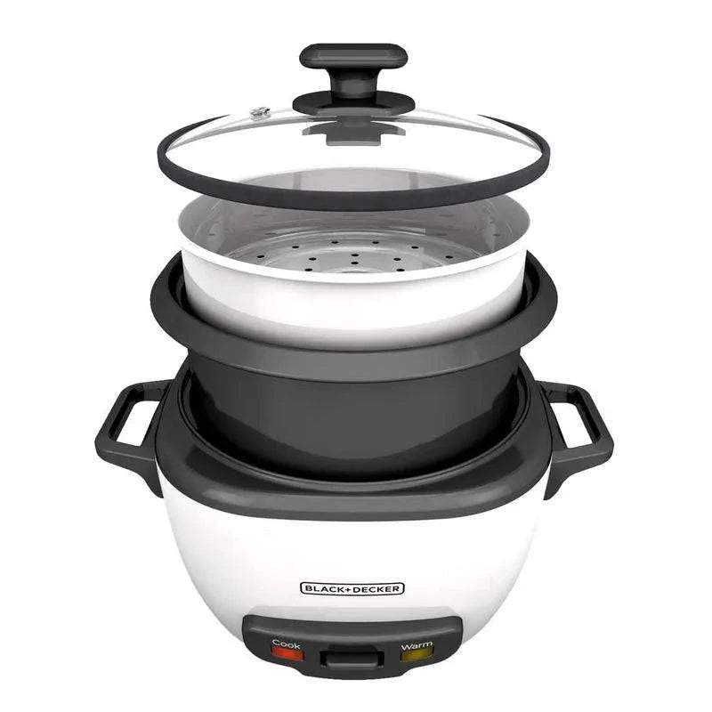 Olla Arrocera Black+Decker 14 Tazas Tapa Vidrio y Vaporera RC514 - Saldos A Huevo
